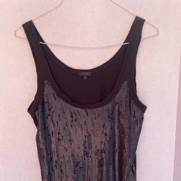 J Crew black sequined tank top L - Picture 2 of 7